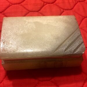 Marble trinket box, vintage cream color
